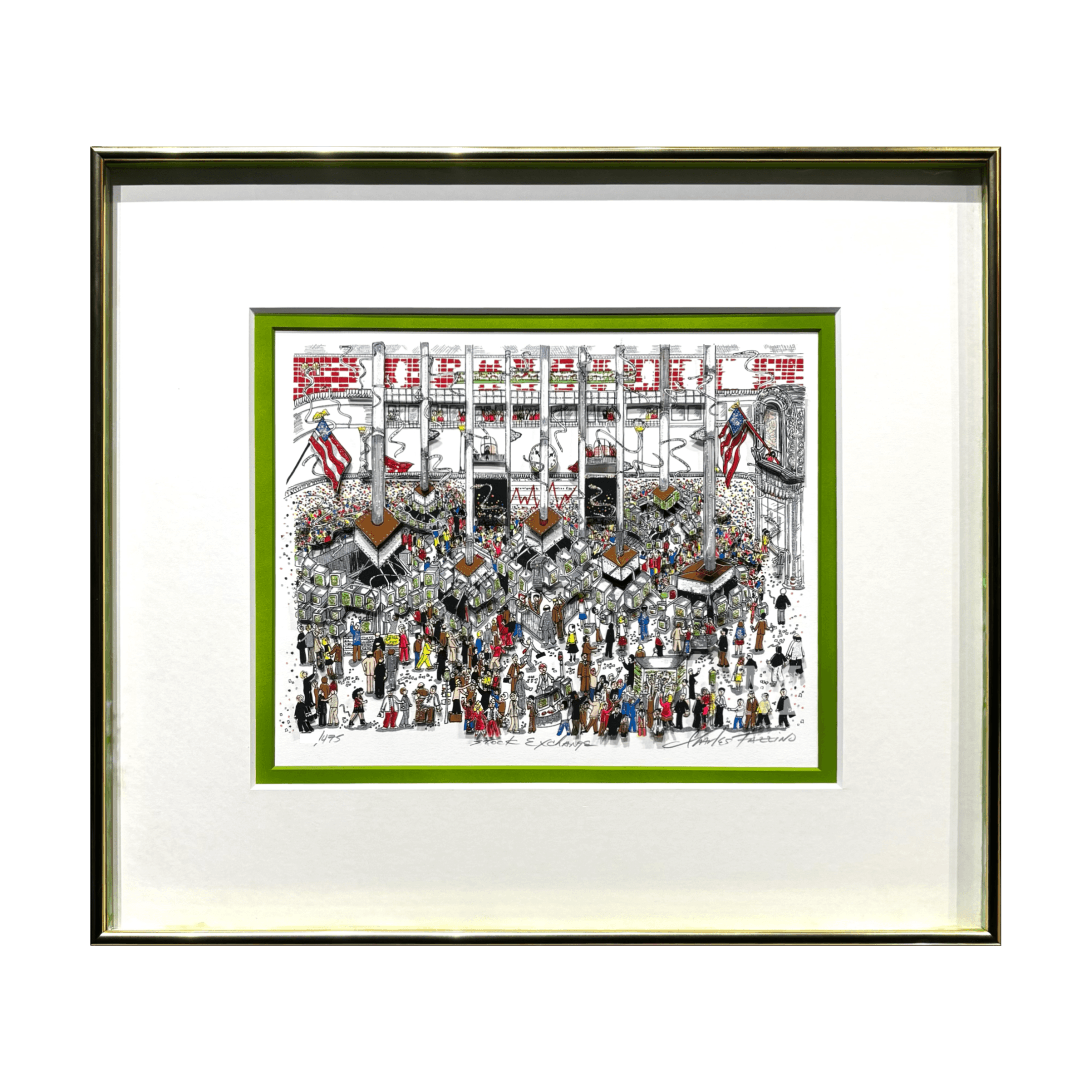 チャールズ・ファジーノ (Charles Fazzino)「Stock Exchange」ART