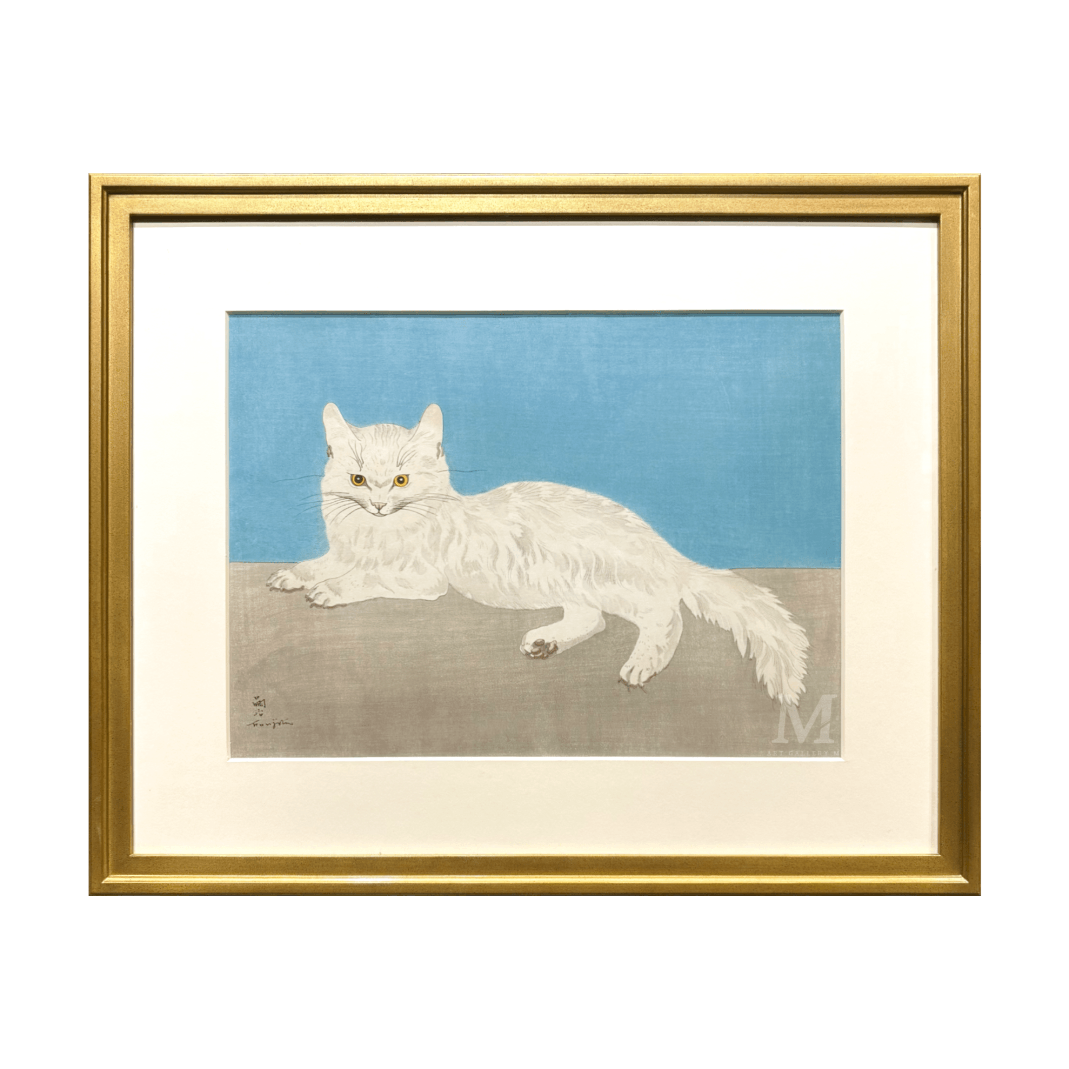 藤田嗣治 (Tsuguharu Fujita)「白い猫」ART GALLERY M 藤田嗣治 (Tsuguharu Fujita)「白い猫」ART GALLERY M