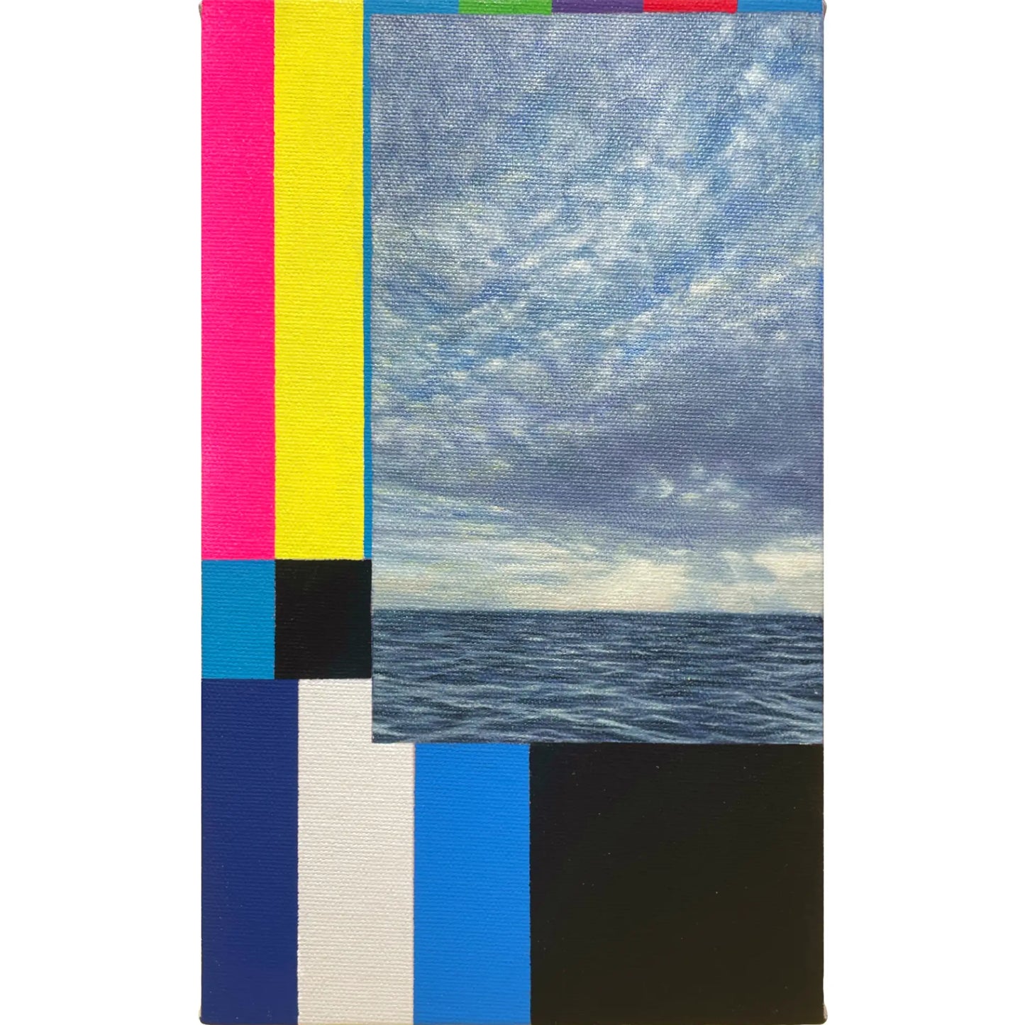 Snap painting with color bar with the sea scape