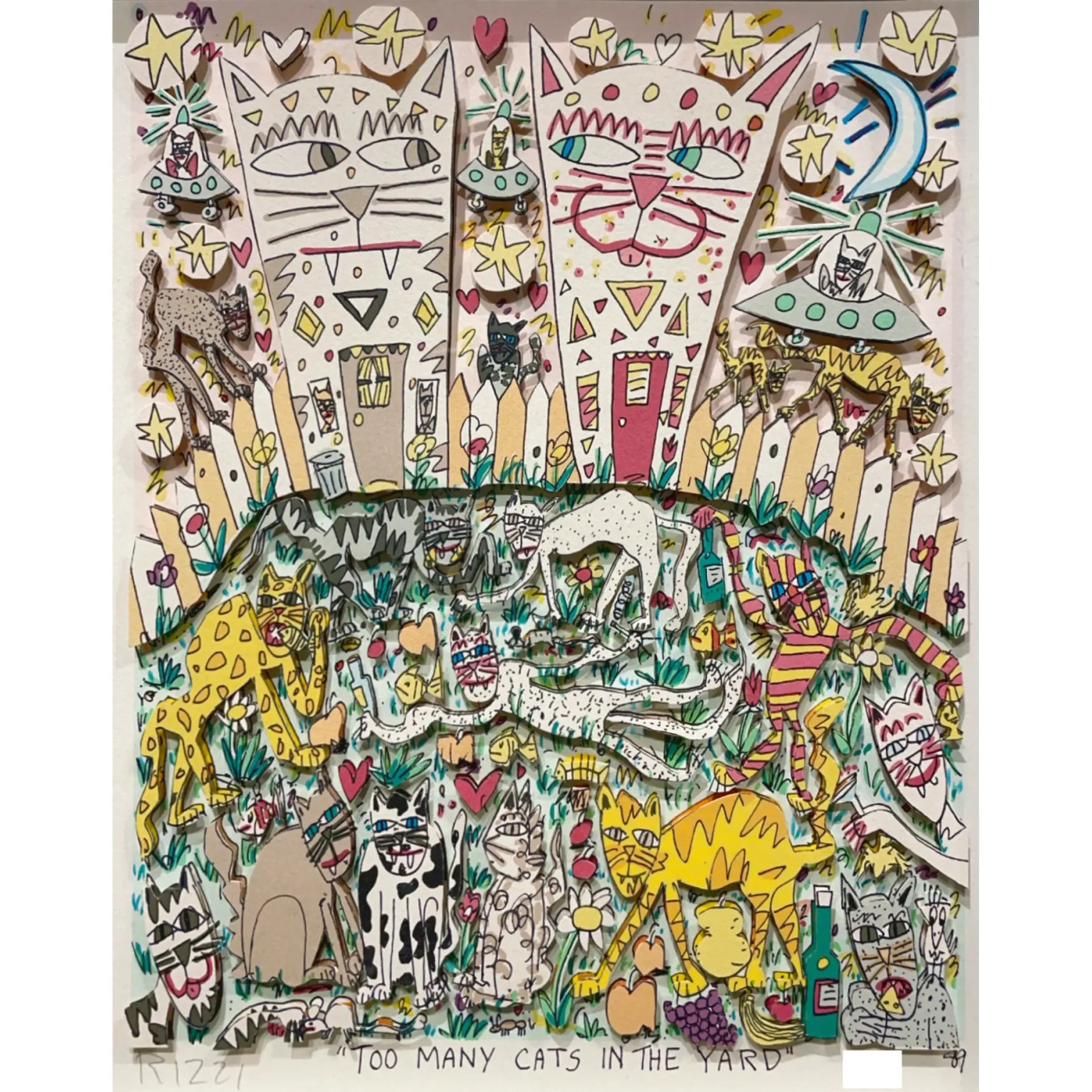 James Rizzi (ジェームス・リジィ)「TOO MANY CATS IN THE YARD」ART GALLERY M – ART  GARALLEY M