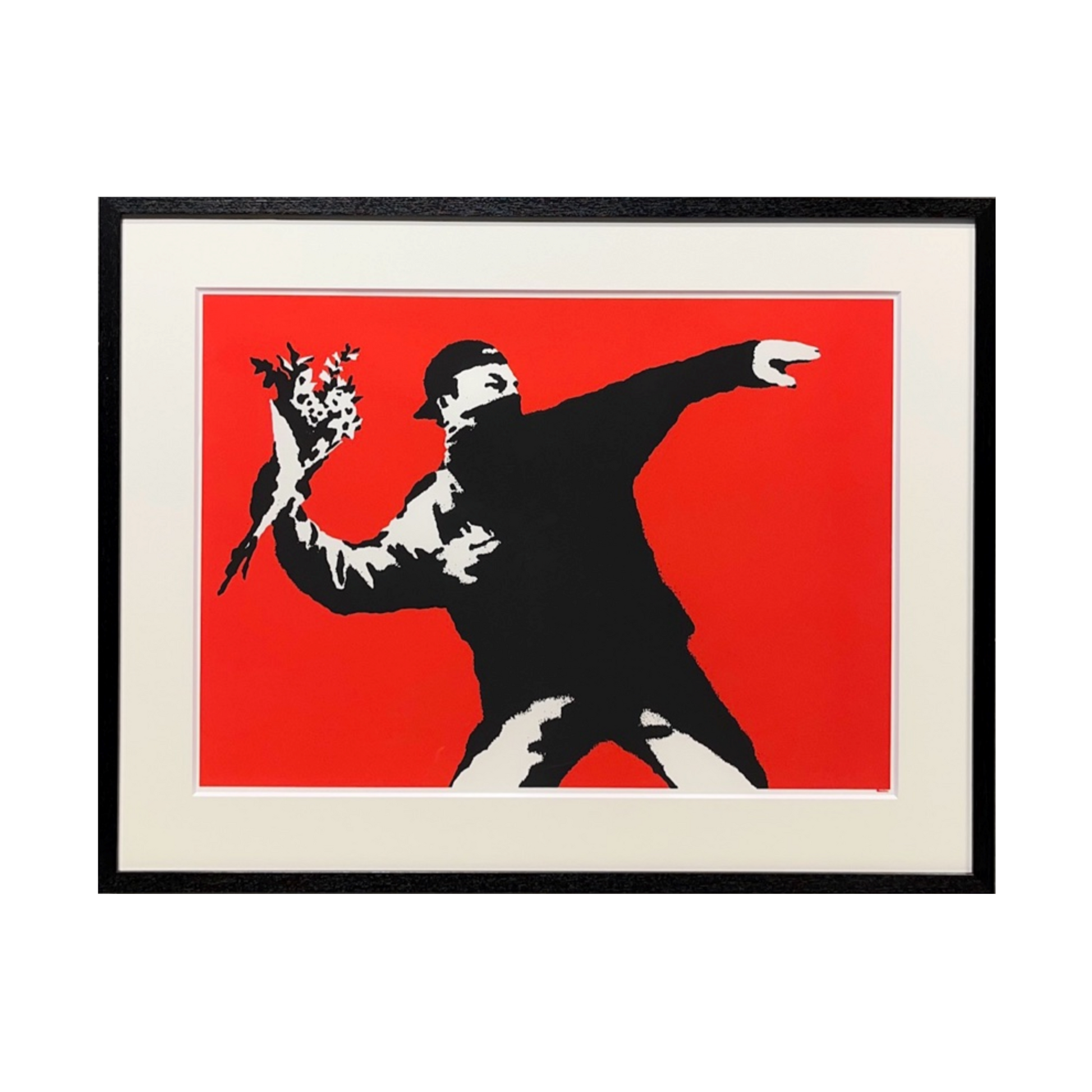 バンクシー (Banksy)「Love is in the Air (RED)/WCP Reproduction バンクシー (Banksy)「Love is in the Air (RED)/WCP Reproduction