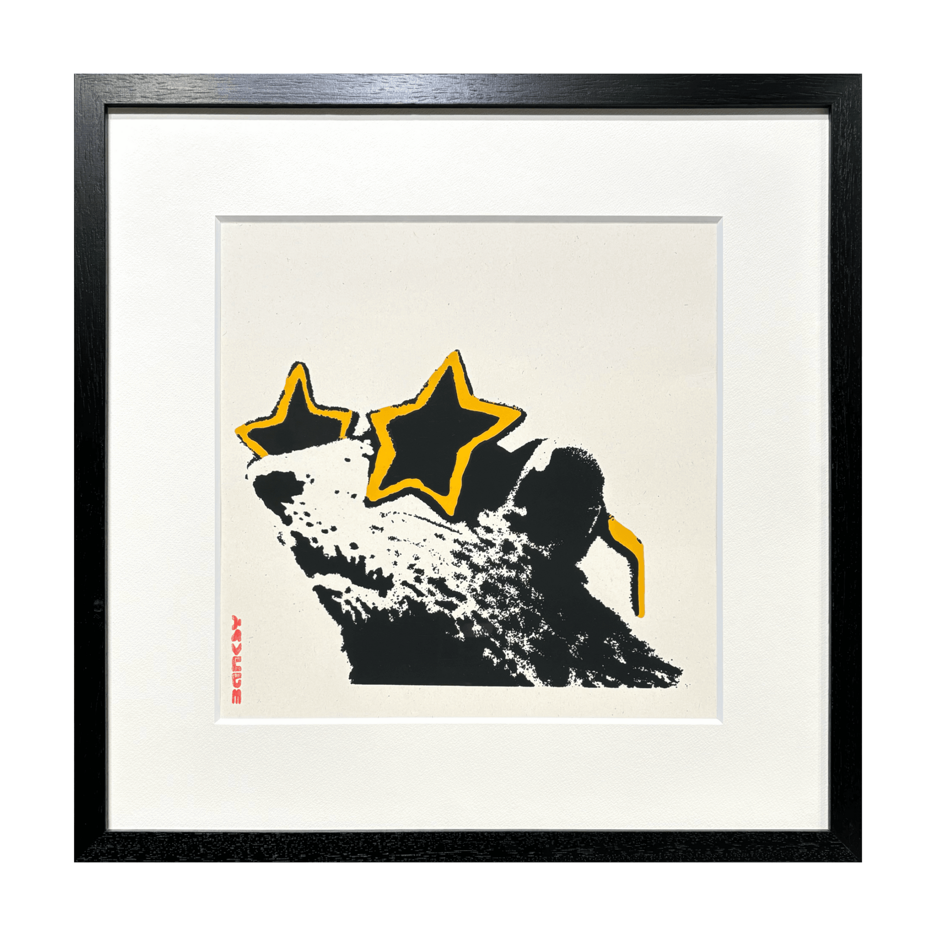 バンクシー Banksy Waiting in Vain エスタンプリトグラフ バンクシー(Banksy)「Love is in the Air(GOLD)／WCP