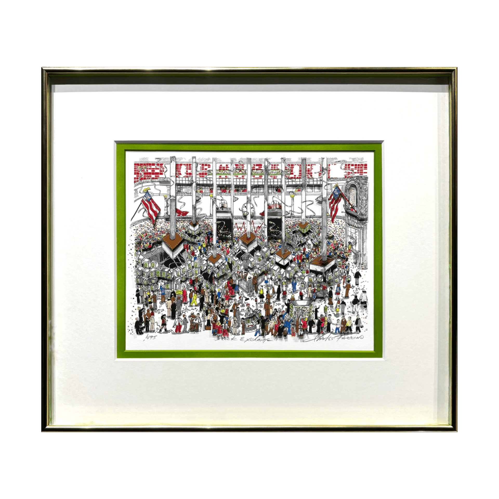 チャールズ・ファジーノ (Charles Fazzino)「Stock Exchange」ART