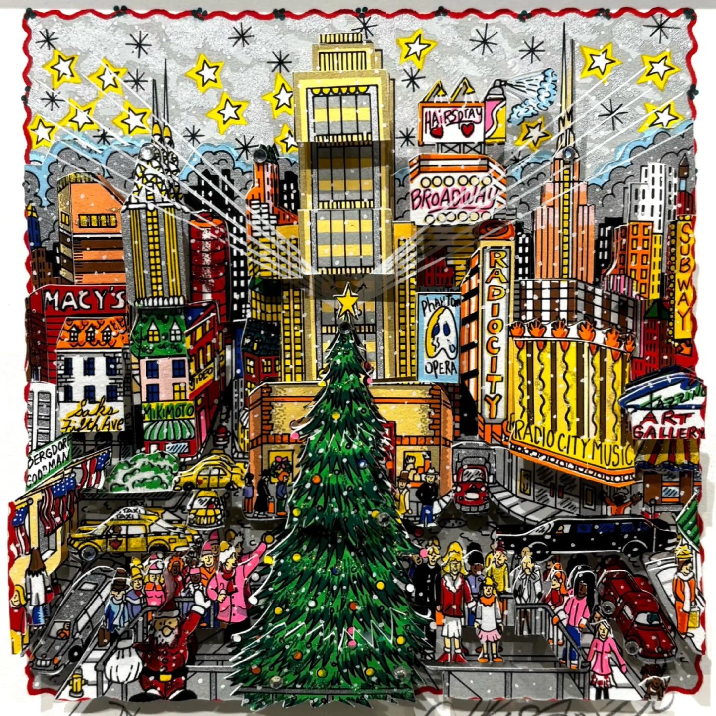 チャールズ・ファジーノ (Charles Fazzino)「Tis The Season
