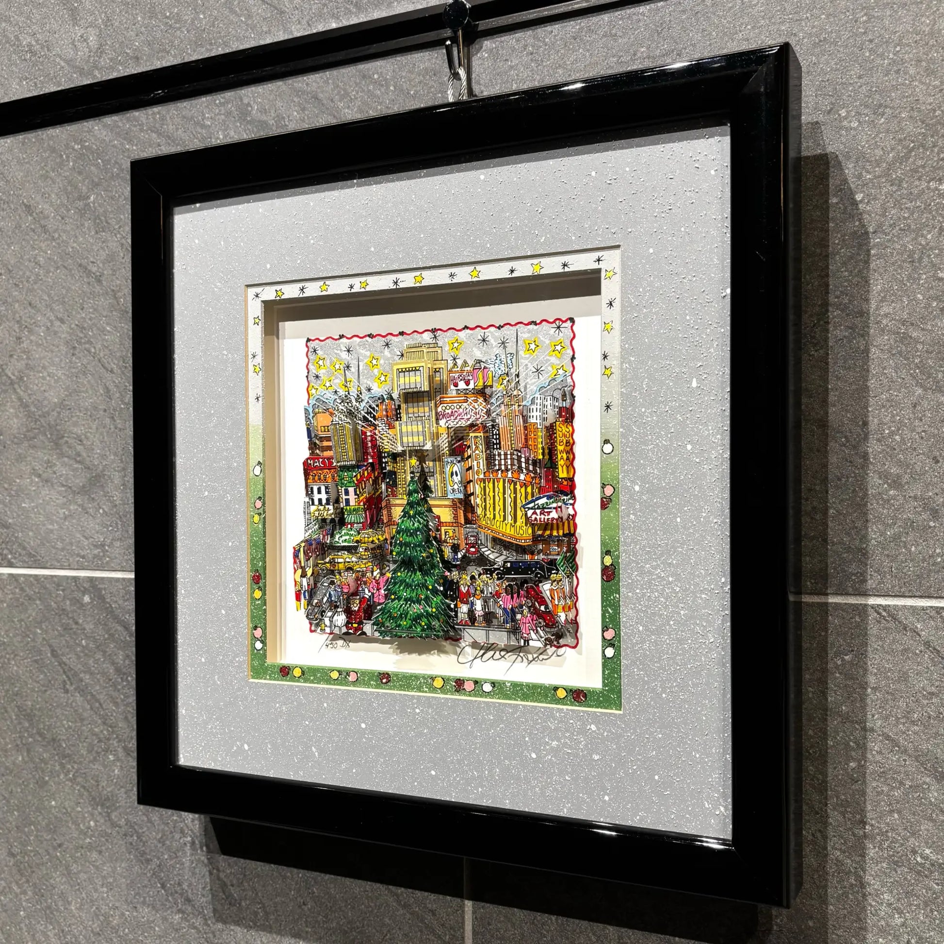 マーシー絵画の様な写真、アメリカ、オリジナルフォト、サイン チャールズ・ファジーノ (Charles Fazzino)「Tis The Season
