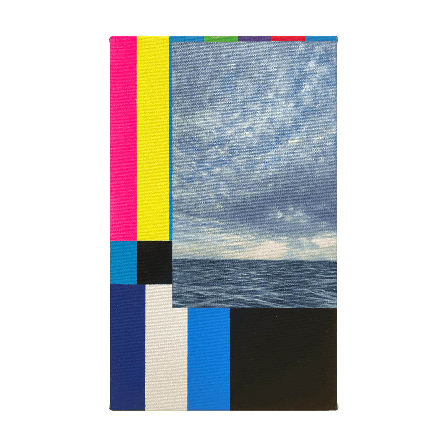 Snap painting with color bar with the sea scape