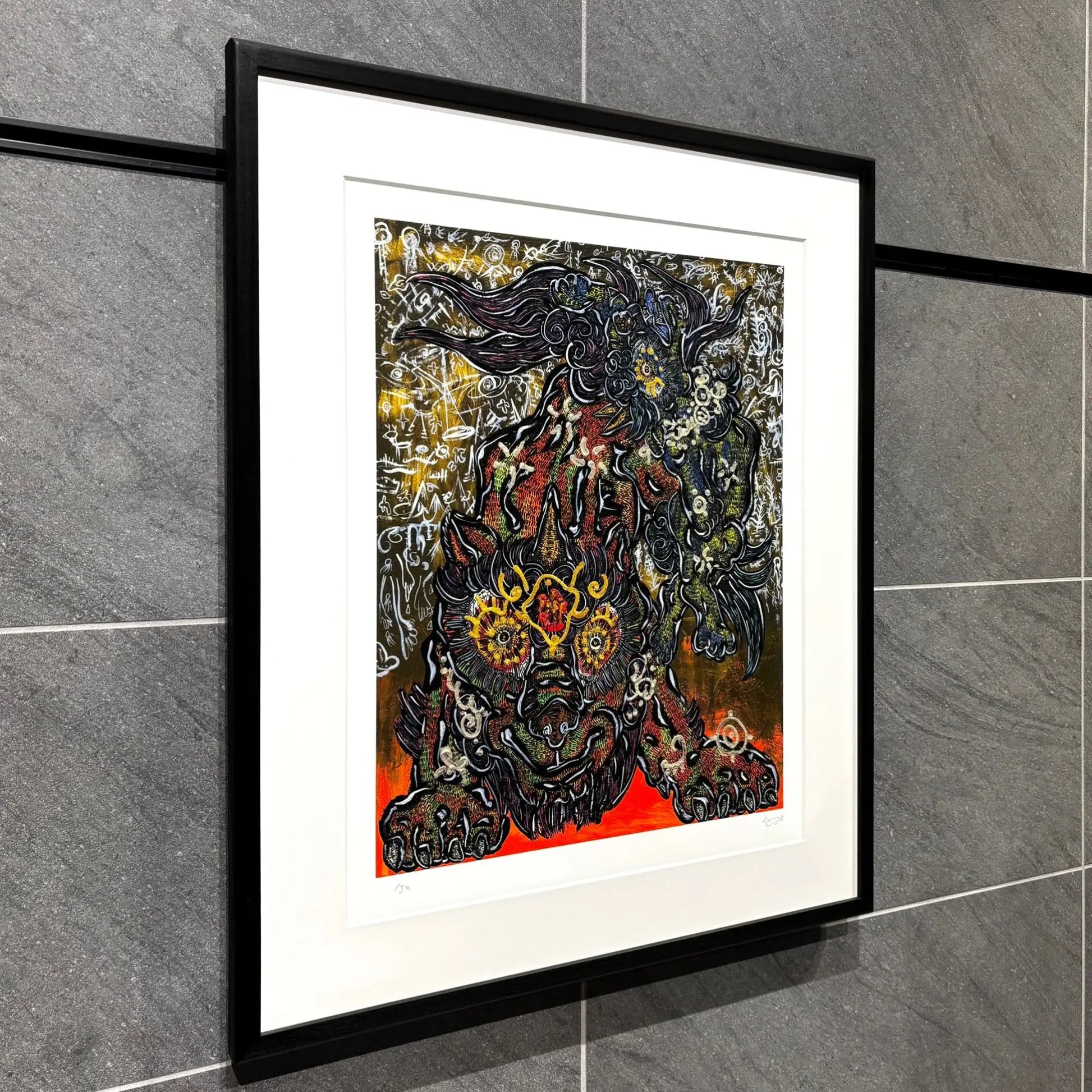 小松美羽 (Miwa Komatsu)「様々なイメージを明確へと誘う一対の狛犬 小松美羽 (Miwa Komatsu)「様々なイメージを明確へと誘う一対の狛犬