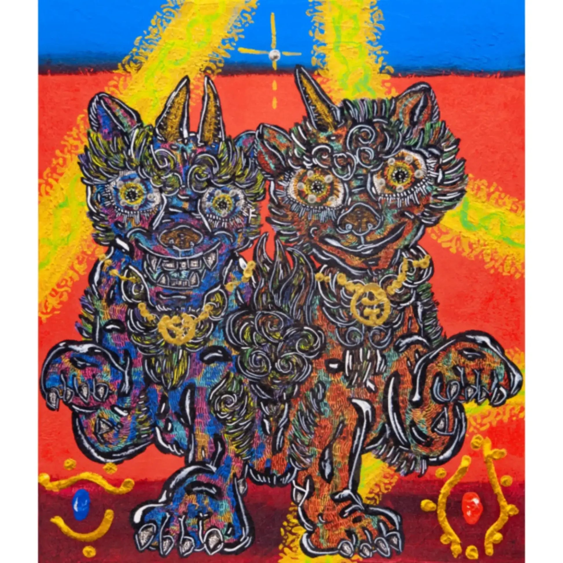 小松美羽 シルクスクリーン 狛犬様 三心一体 小松美羽(Miwa Komatsu)「狛犬様 三心一体」ART GALLERY M