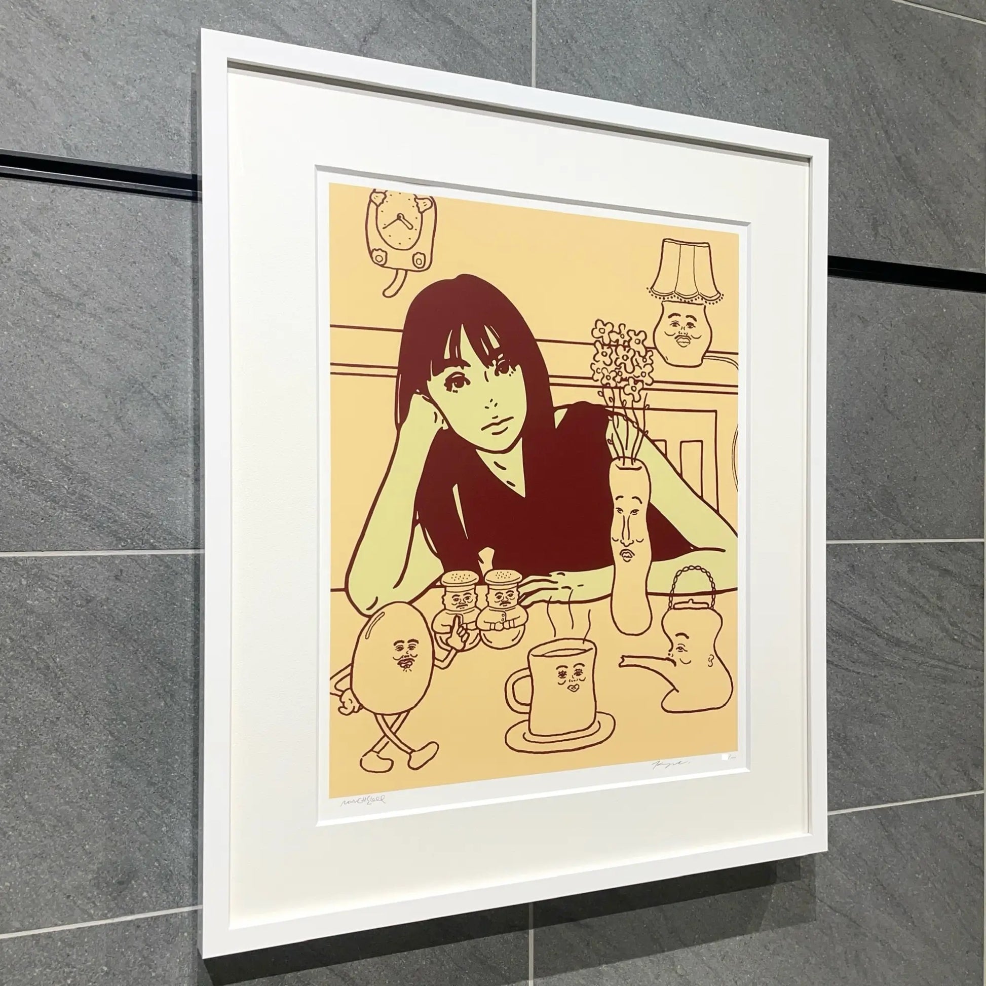 kyne untitled 2023 beige キネ シルクスクリーン KYNE×NONCHELEEE (キネ×ノンチェリー)「Untitled, 2023 (Beige