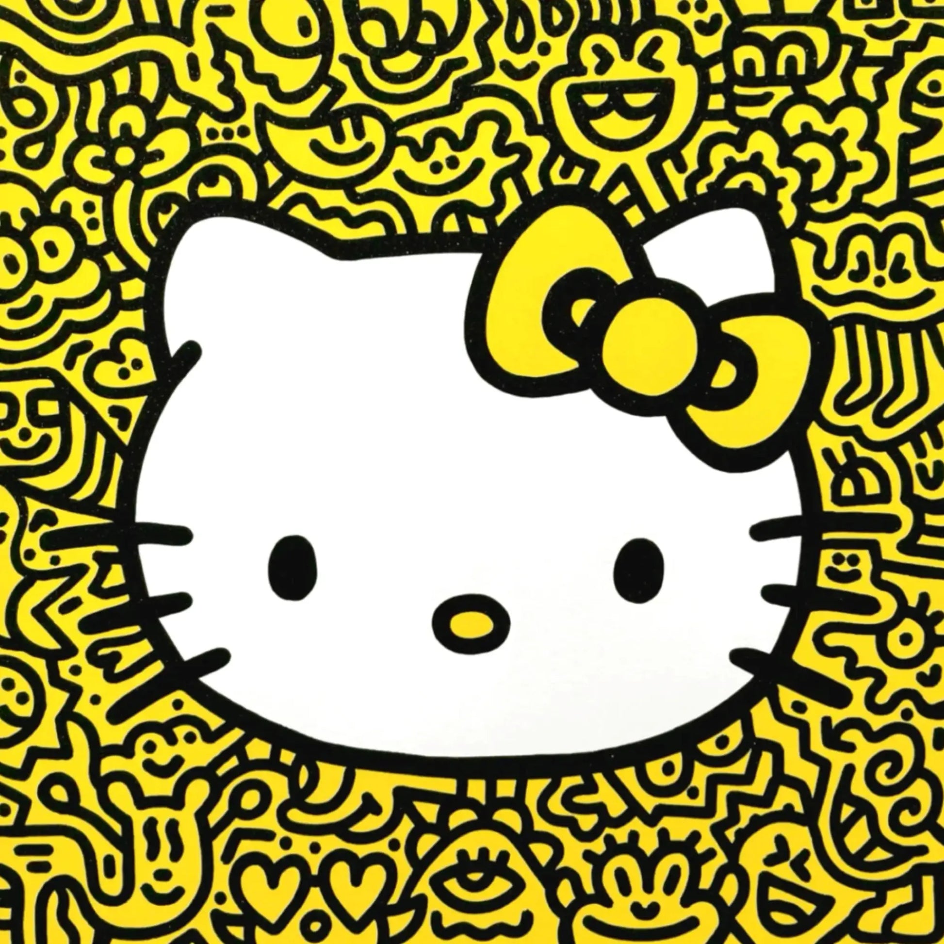 Mr. Doodle (ミスタードゥードゥル)「Kitty Yellow 2021」ART GALLERY M Mr. Doodle (ミスタードゥードゥル)「Kitty Yellow 2021」ART GALLERY M