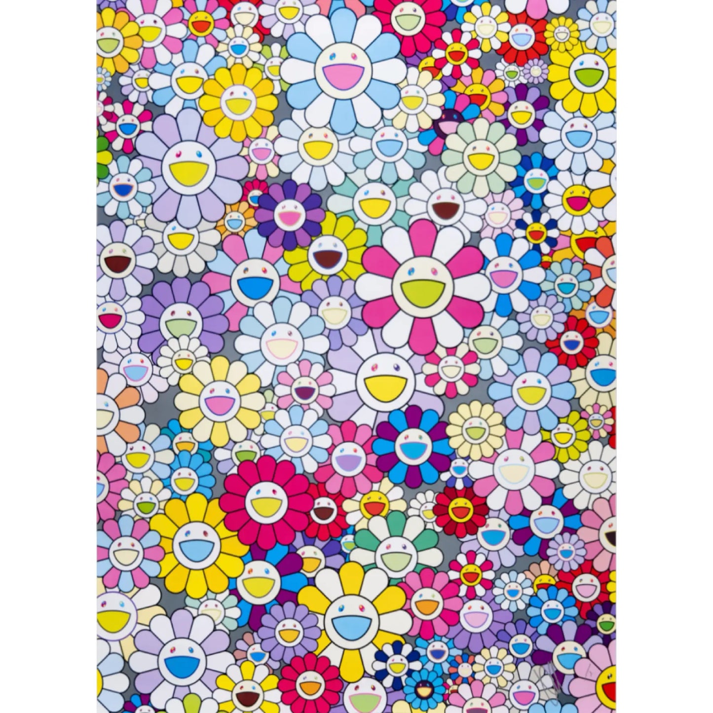 シャンペンスーパーノヴァ:マルチ+ピンクと 白のしましま 村上隆 300部限定 村上隆(Takashi Murakami)「シャンペンスーパーノヴァ マルチ+