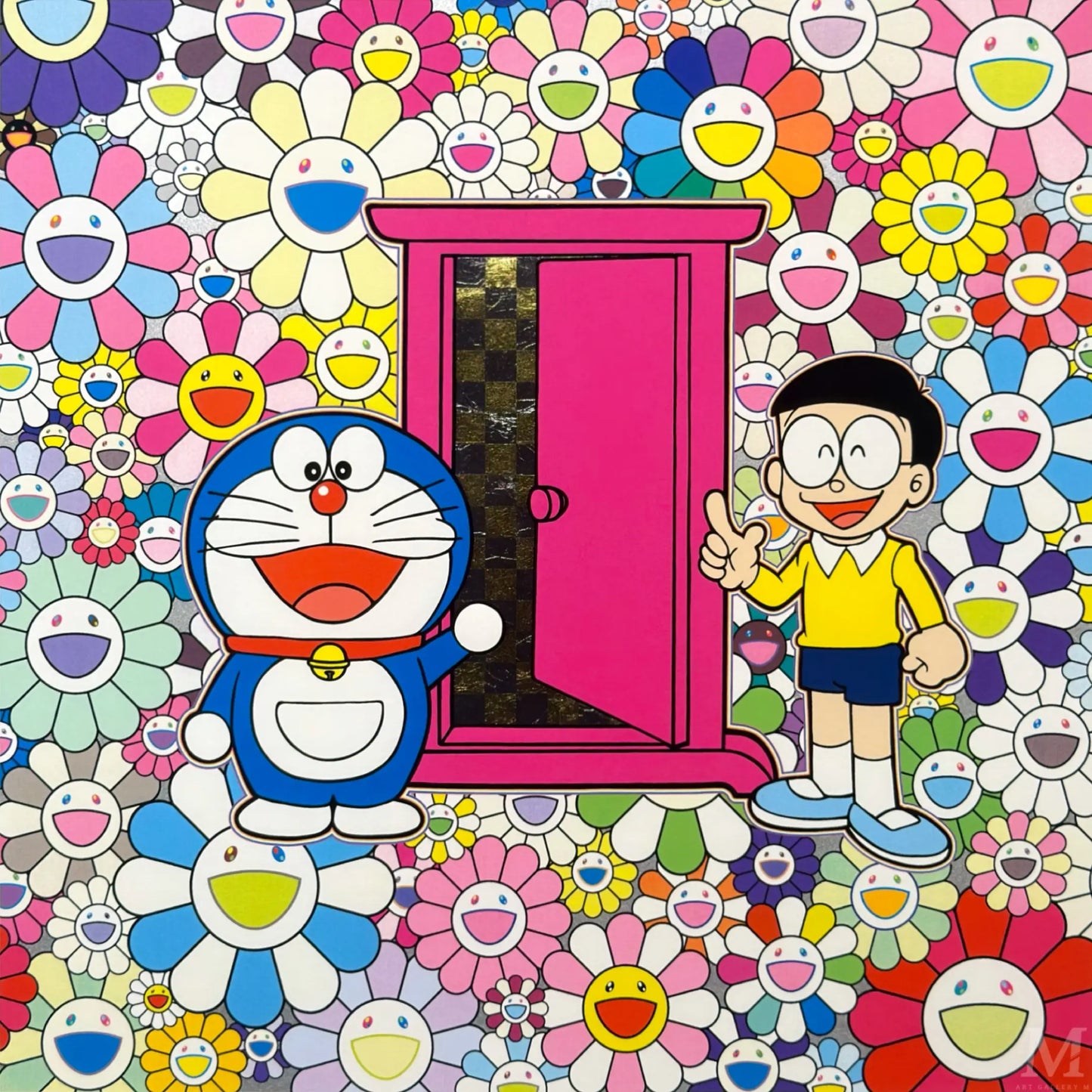 お花畑の中の「どこでもドア」