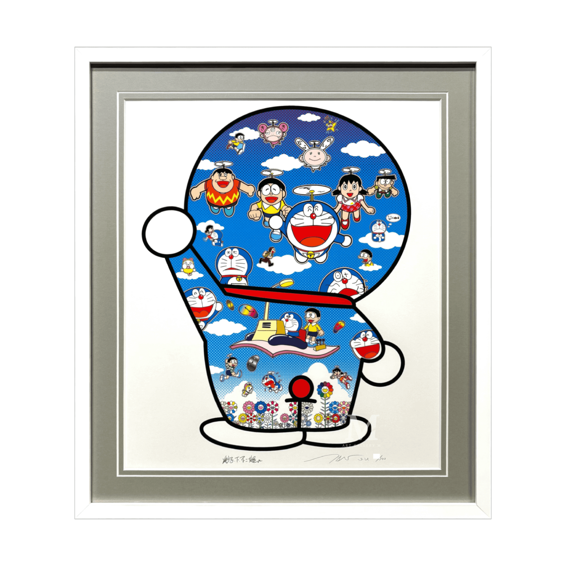 300枚限定 ポスター ドラえもん 村上隆 青空の下のドラえもん達 村上隆 ポスター 青空の下のドラえもん達