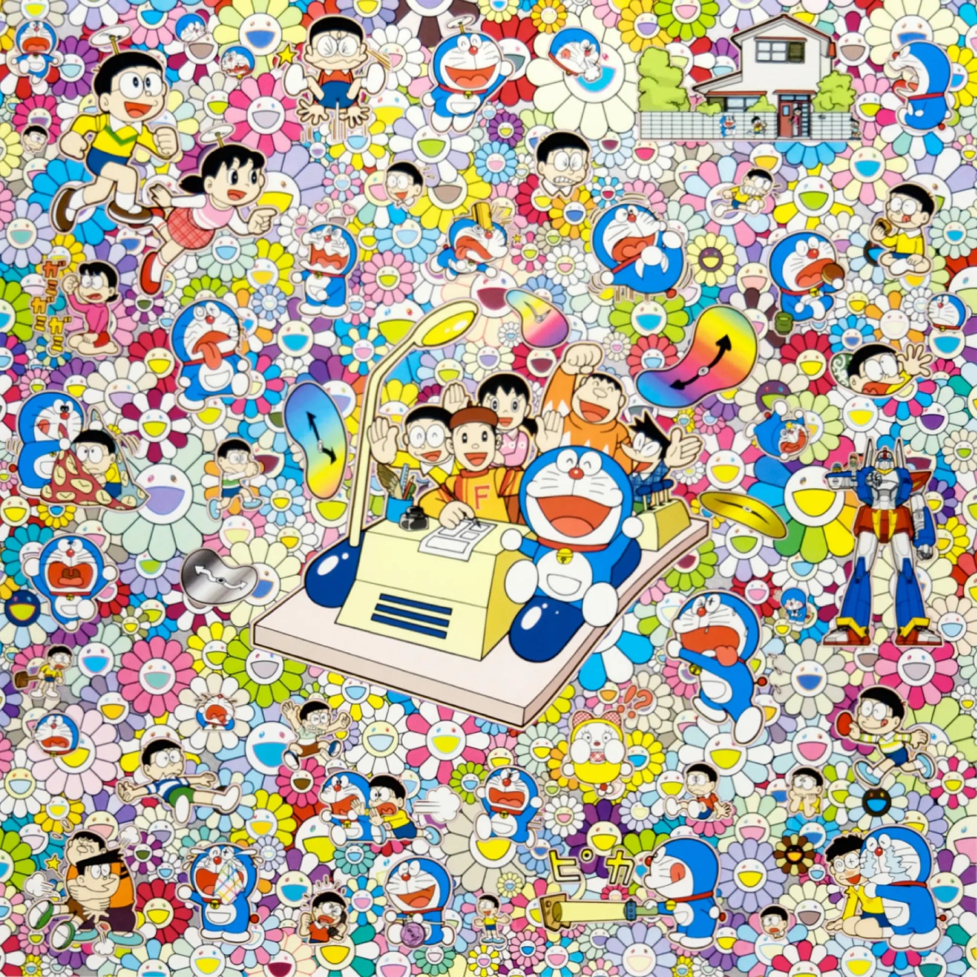 村上隆 (Takashi Murakami)「藤子・F・不二雄先生とタイムマシンで何処 村上隆 (Takashi Murakami)「藤子・F・不二雄先生とタイムマシンで何処